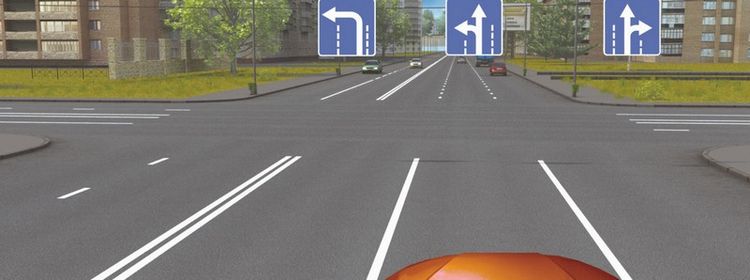 Билет № 23. Вопрос № 4. В каких направлениях Вам разрешено продолжить движение?