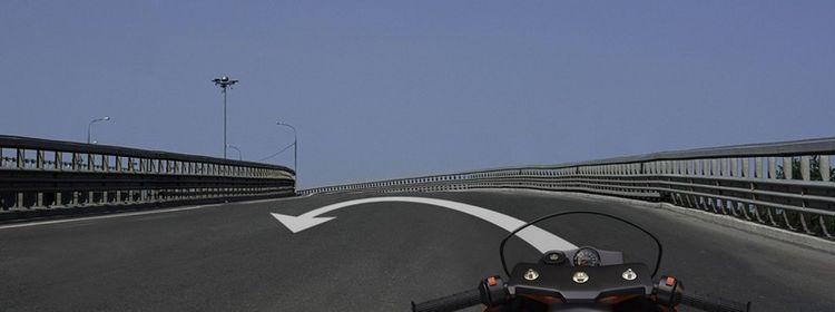 Билет № 12. Вопрос № 9. Разрешено ли Вам выполнить разворот на мосту по указанной траектории?