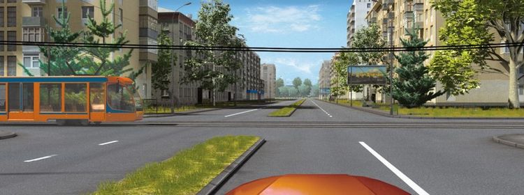 Билет № 38. Вопрос № 14. При движении в каком направлении Вы обязаны уступить дорогу трамваю?