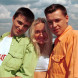 Алексей Потехин, Настя Кондрыкинская  и Сергей Жуков в 1997 году