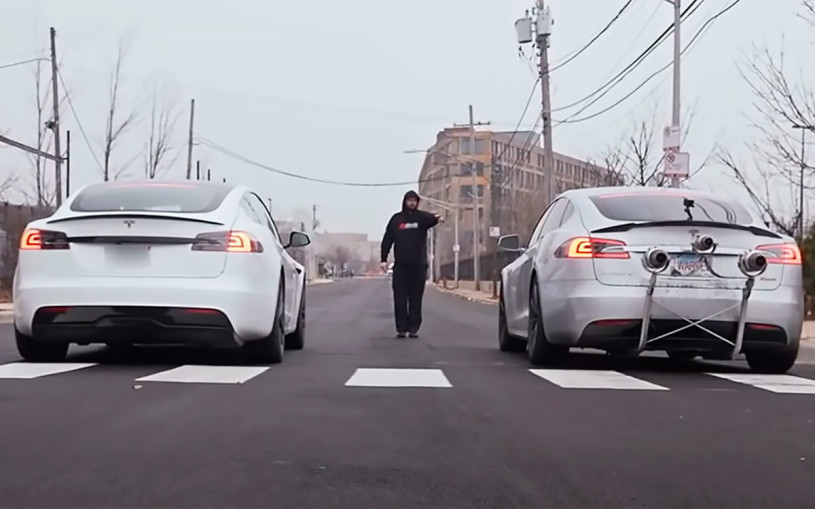 Tesla Model S оборудовали реактивными двигателями для дрэг-гонки. Видео