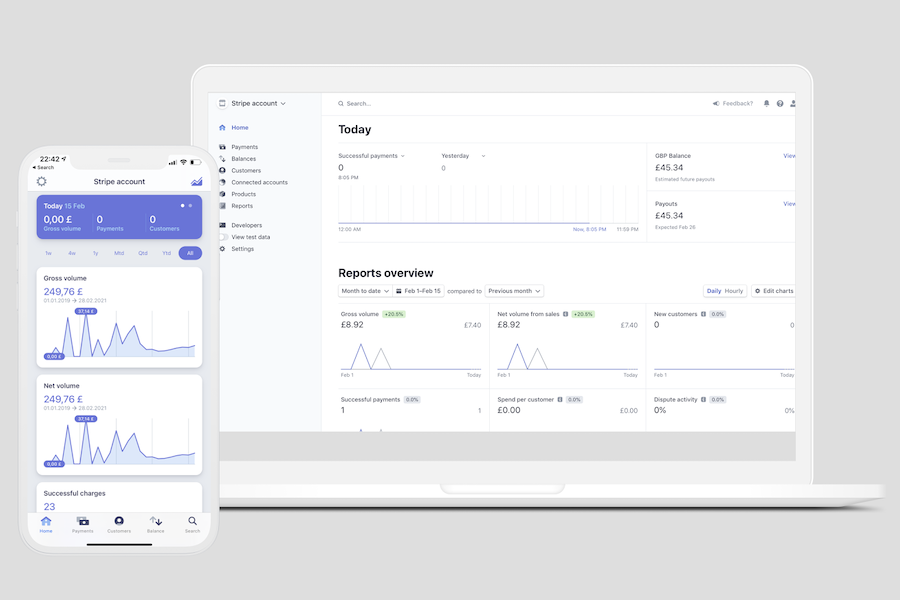 Stripe на смартфоне и десктопе