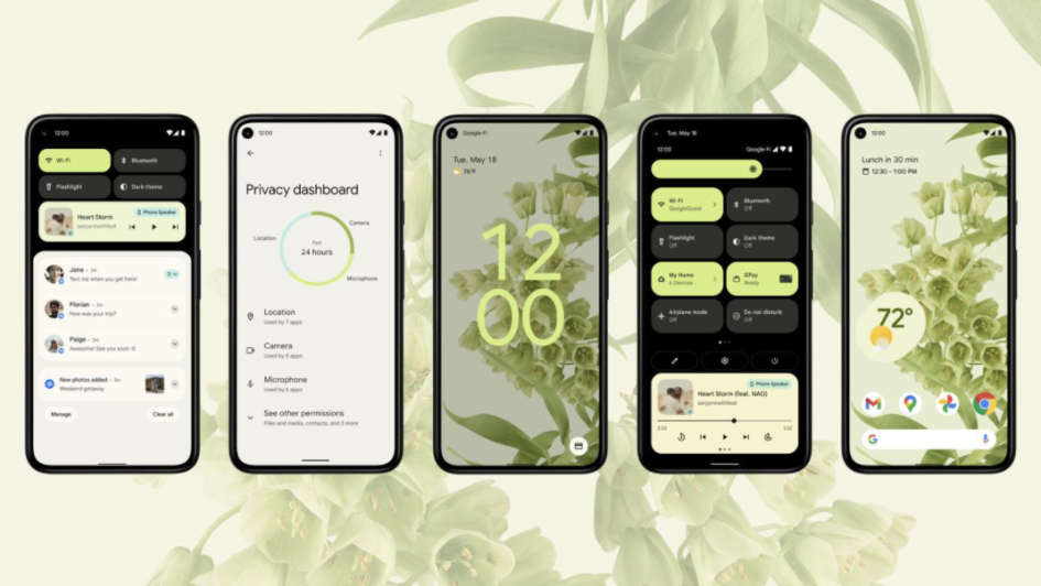 Экраны Android 12