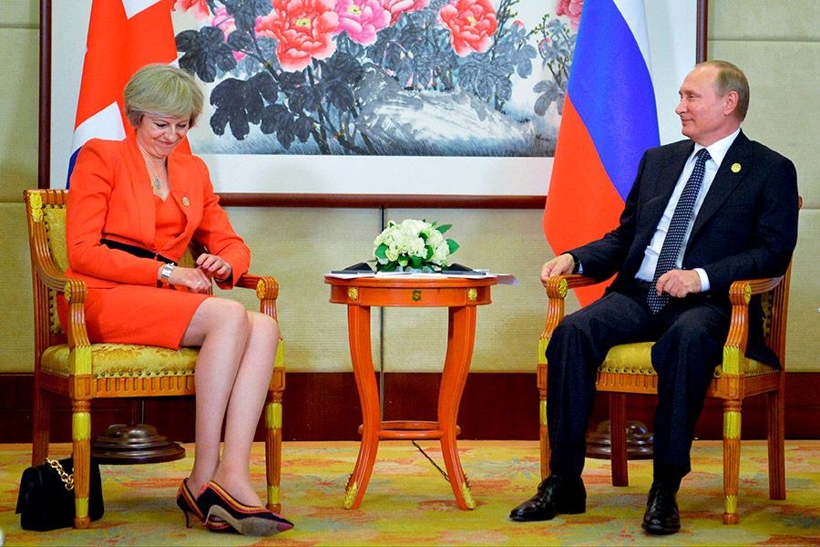 Тереза Мэй и Владимир Путин, 2016 год