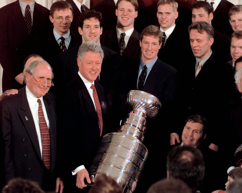 30 января 1998 года. «Детройт» на приеме у президента США Билла Клинтона