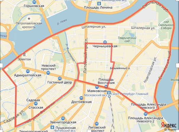 Зона платной парковки в центре Петербурга