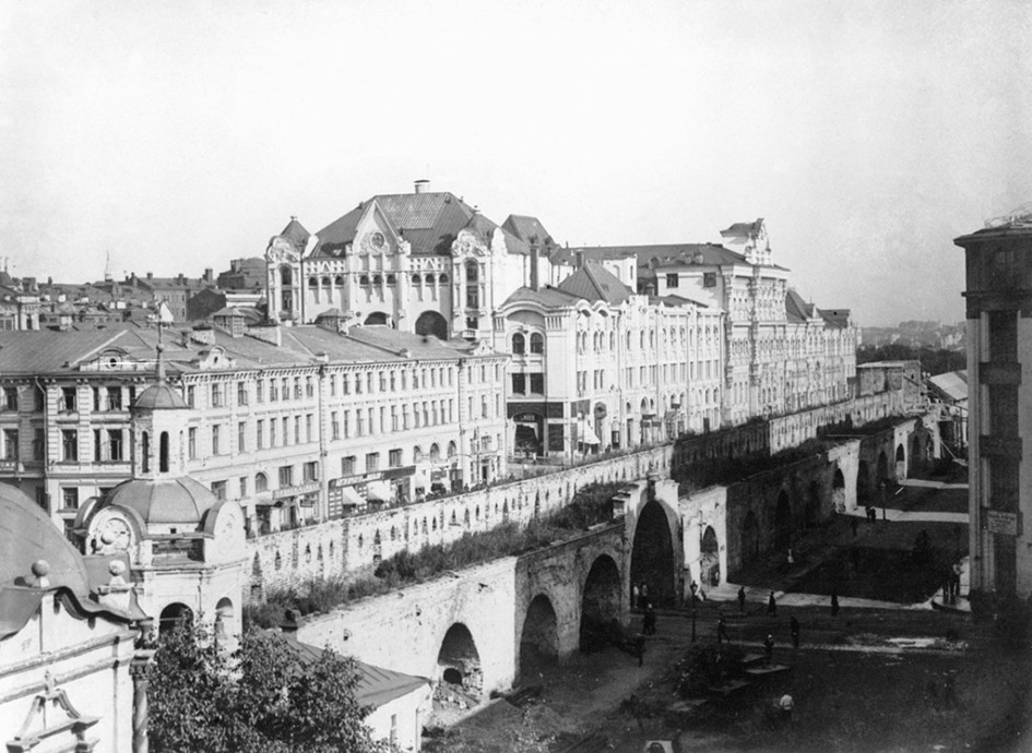 Китайгородская стена со стороны Новой площади. 1926 год