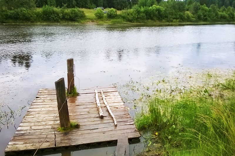 Ручной паром через реку Согожа к деревне Новоселка, Пошехонский район Ярославской области