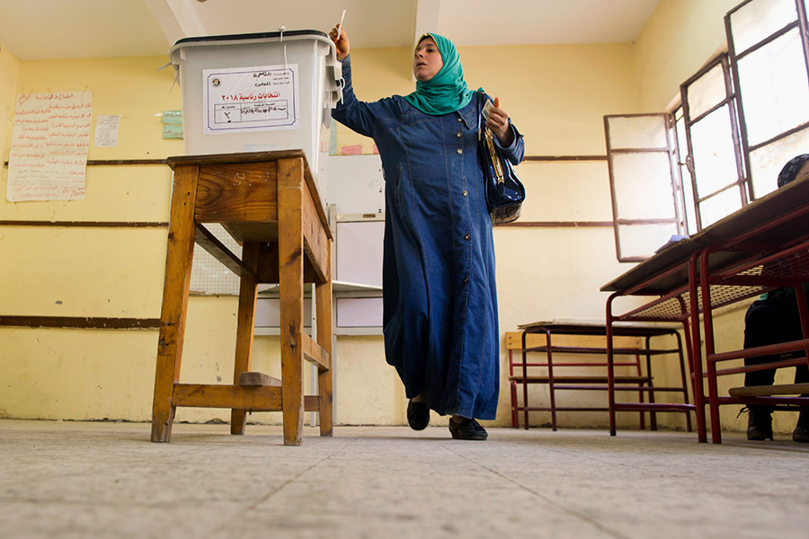 Во время голосования в Египте
