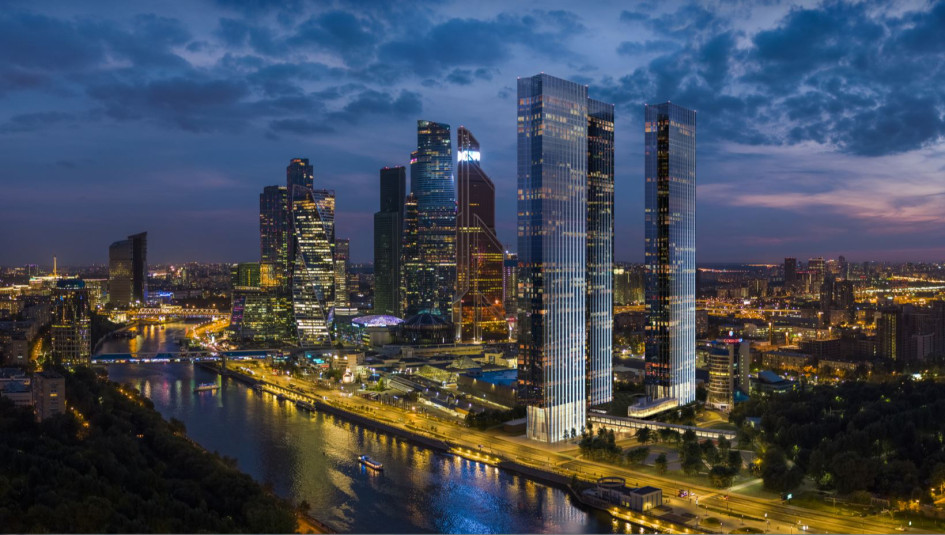 Проектный вид Capital Towers на фоне «Москва-Сити»