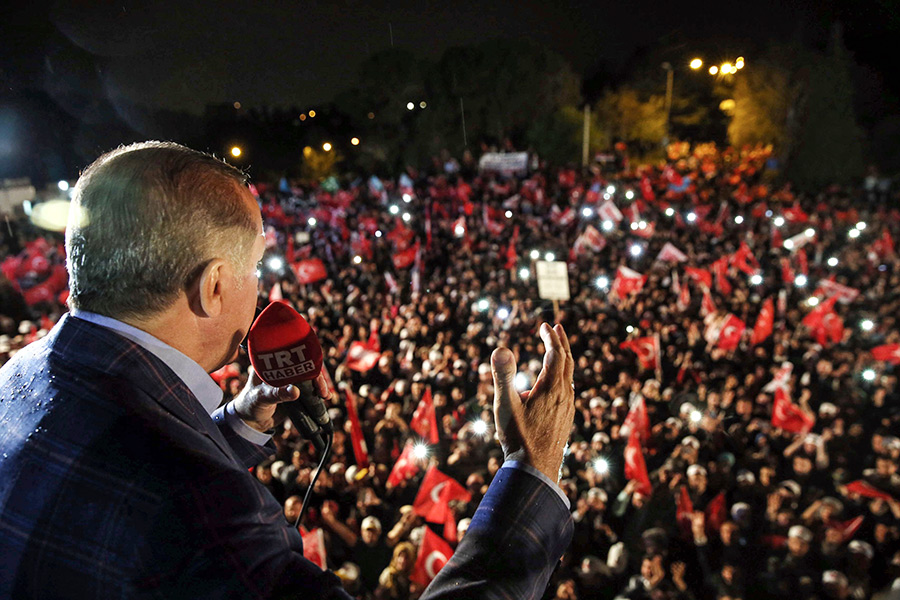Реджеп Эрдоган выступает после итогов конституционного референдума
