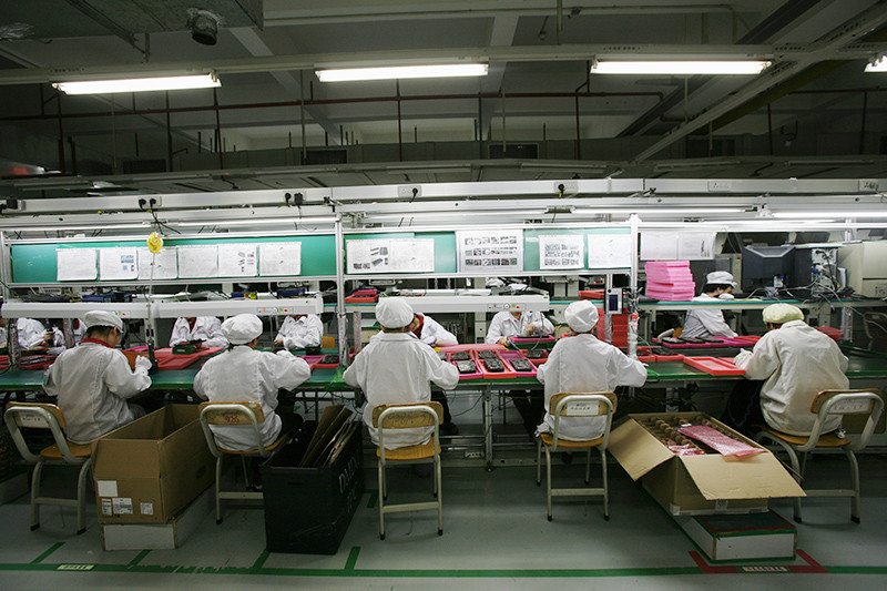 Рабочие на заводе Foxconn, 2010 год
