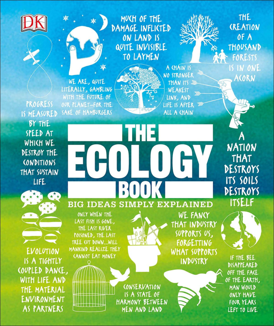 Обложка книги Tony Juniper: The Ecology Book. Big Ideas Simply Explained. Dorling Kindersley, 2019 год