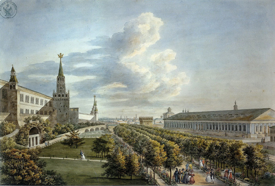Огюст-Антуан Кадоль. Манеж и Кремлевский сад. 1823–1824 годы