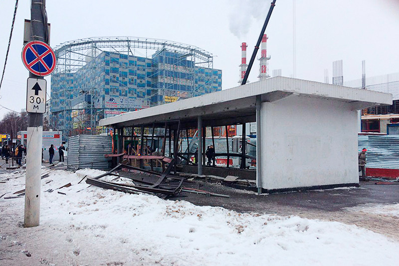 Последствия взрыва газового баллона у метро «Коломенская» в Москве