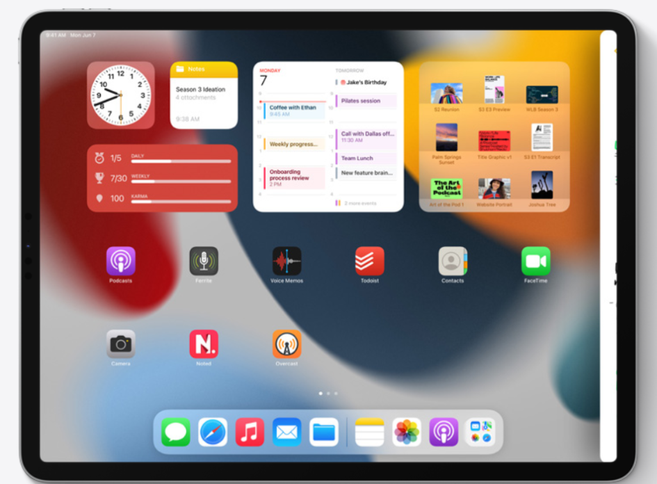 Виджеты на домашнем экране iPad