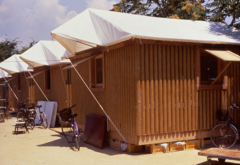 Paper Log House, 1995, Kobe, Japan