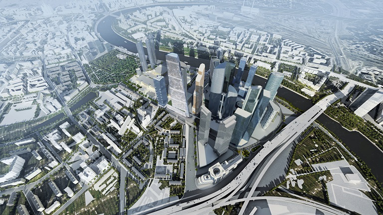Перспективный вид «Москва-Сити» с башней 1Tower