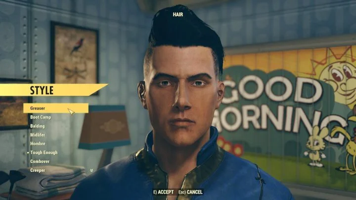 Редактор создания персонажа в мультиплеерной Action-RPG Fallout 76