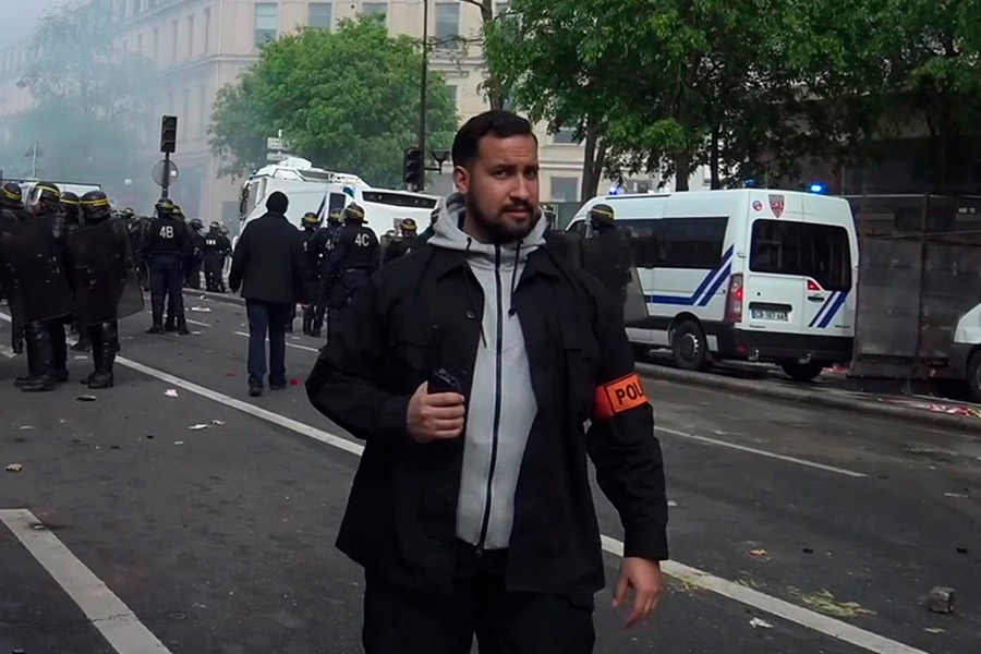 Александр Беналля во время протестов 1 мая 2018 года