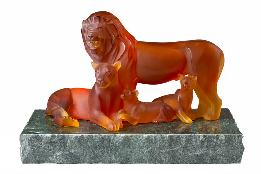 Скульптура «Семья львов» (12 экз.), коллекция «Гея», Lalique
