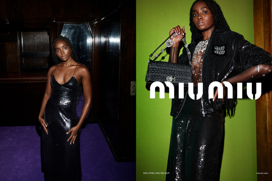 Кики Лэйн в рекламной кампании Miu Miu Nuit