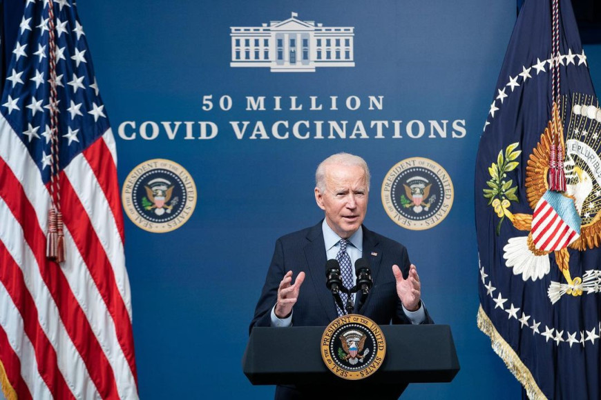 Джо Байден на выступлении о ходе вакцинации в США, 2021