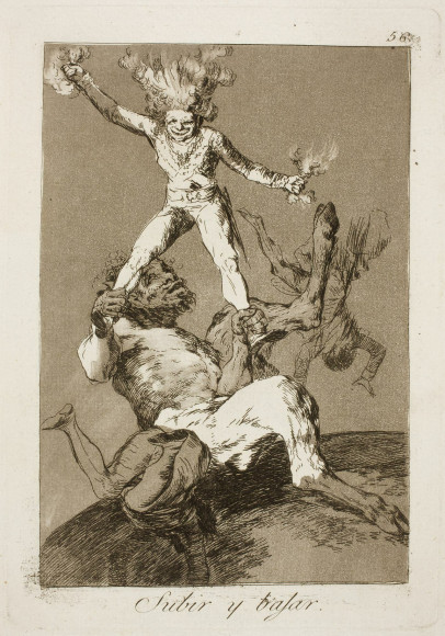 Франсиско Гойя. Гравюра «Как вознесся, так и падешь», 1799