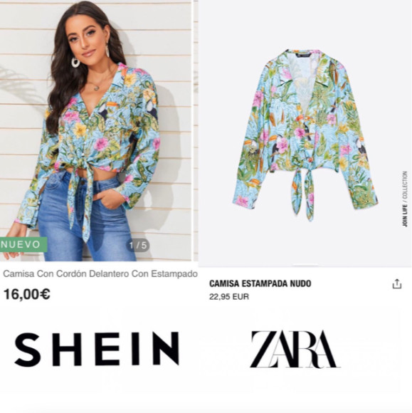 Сравнение вещи Shein и Zara