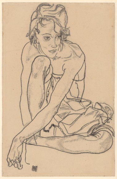 Эгон Шиле. «Скорчившаяся», 1918