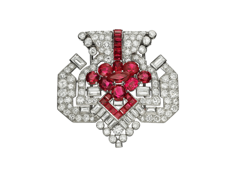 Брошь 1955 года с рубинами и бриллиантами, Cartier