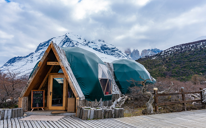 Глэмпинг EcoCamp Patagonia, Национальный парк Торрес-дель-Пайне, Чили