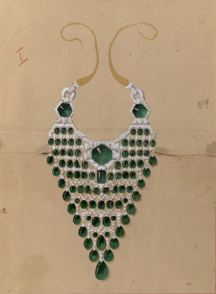 Эскиз украшения по заказу махараджи Патиалы, 1928 год