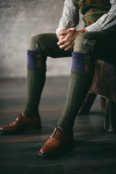 Брюки из твида Moorland Tweed