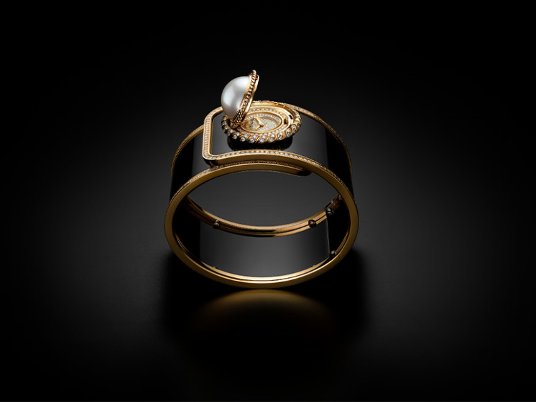 Часы-манжета Mademoiselle privé Bouton Ganse de Diamant, Chanel