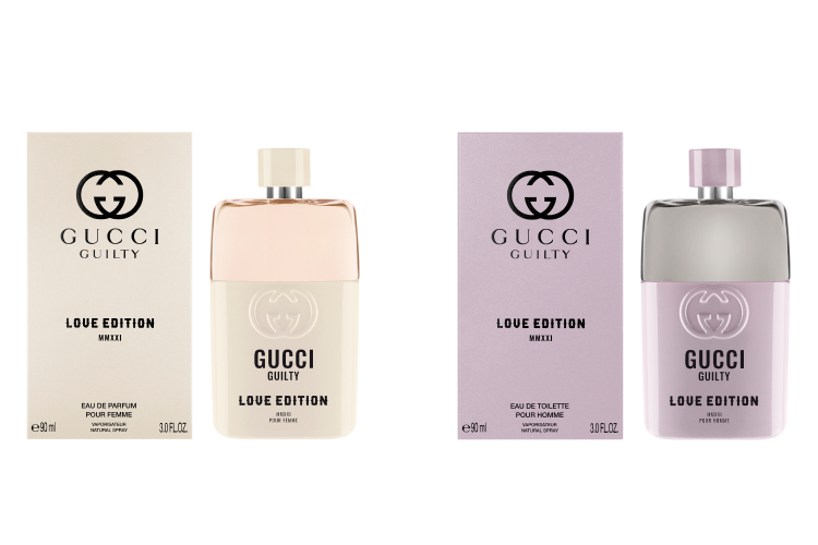 Парные ароматы (женская амброво-цветочная версия и мужская фужерно-ароматическая) Gucci Guilty Love Edition 2021, Gucci