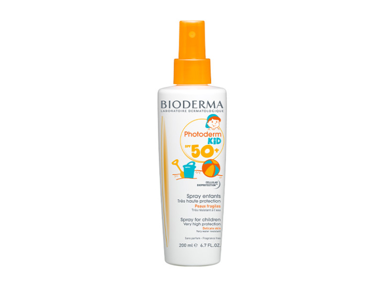Солнцезащитный детский спрей для лица и тела «Photoderm Кид» SPF50+, Bioderma. В составе активные компоненты технологии BioProtection для защиты клеток кожи от воздействия ультрафиолета на биологическом уровне.