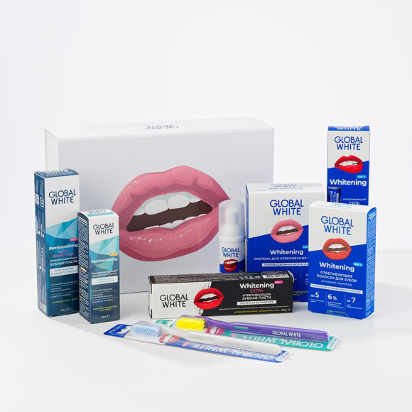 Отбеливающий комплекс для зубов whitening kit, Global White, 4008 руб. (Ozon)