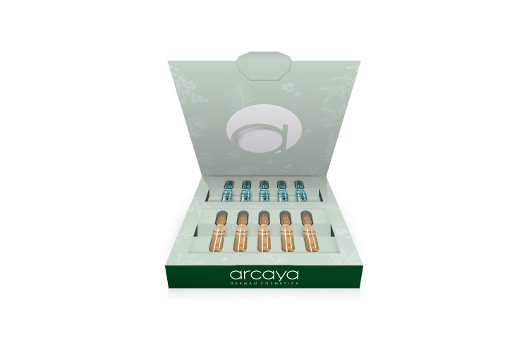 Лимитированный набор ампул красоты Hydro & Glow (в составе пять ампул Hyaluron Plus и пять ампул Glow2Go), Arcaya