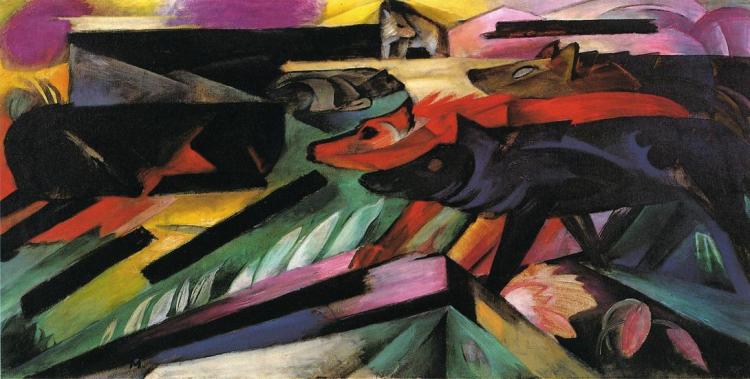 Франц Марк. «Волки (Балканская война)», 1913