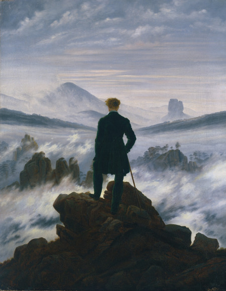 Caspar David Friedrich (1774 – 1840), Wanderer above the Sea of Fog, around 1817