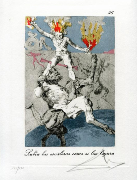 Сальвадор Дали. Гравюра «Как вознесся, так и падешь», 1977