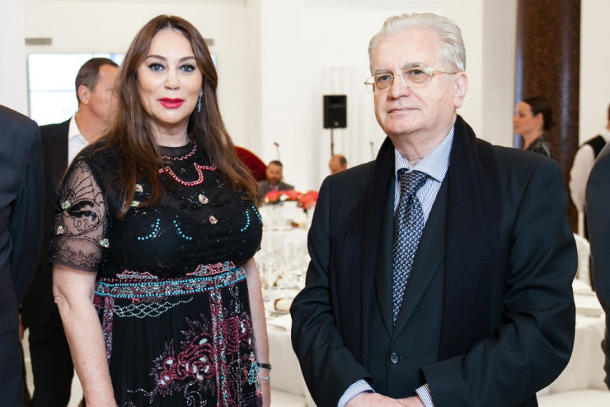Алла Вербер (вице-президент Mercury и fashion-директор ЦУМ и ДЛТ) и Михаил Пиотровский (директор Эрмитажа)