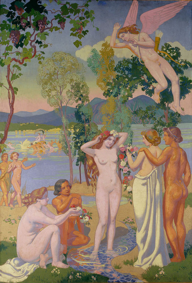 Морис Дени, Пролетающий Амур поражен красотой Психеи, 1907
–1908