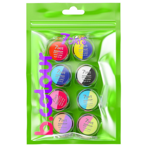 Набор графических лайнеров для макияжа UVglow Neon Pastel, оттенок 10 B.Match, 7DAYS, 1259 руб. (my7days.ru)