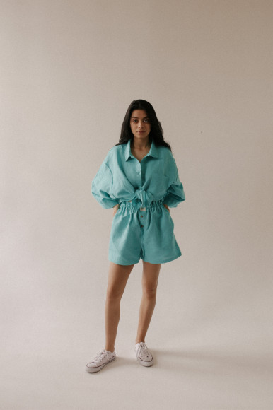 Рубашка и шорты Boyfriend set изо льна, 5100 руб.