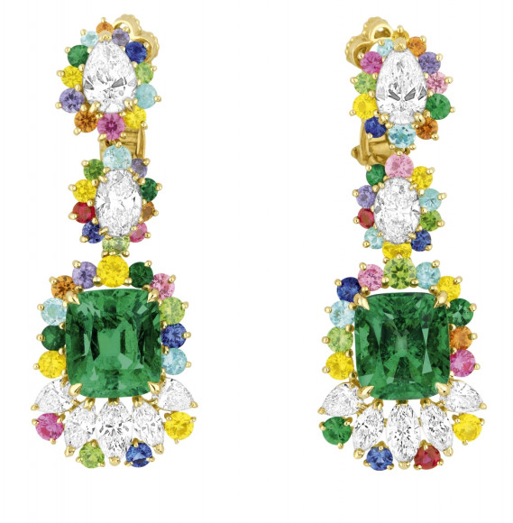 Cher Dior Fascinante Emerald earrings Front
