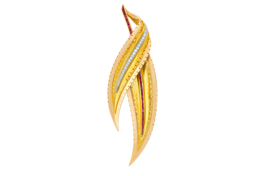 Брошь Leaves, Van Cleef & Arpels, 1949