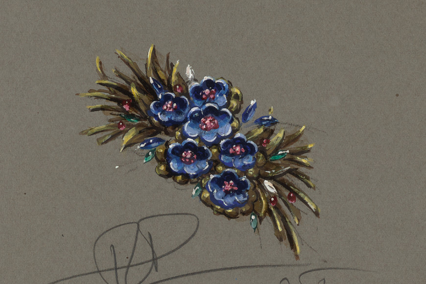 Эскиз броши Flower Bouquet, 1938 год