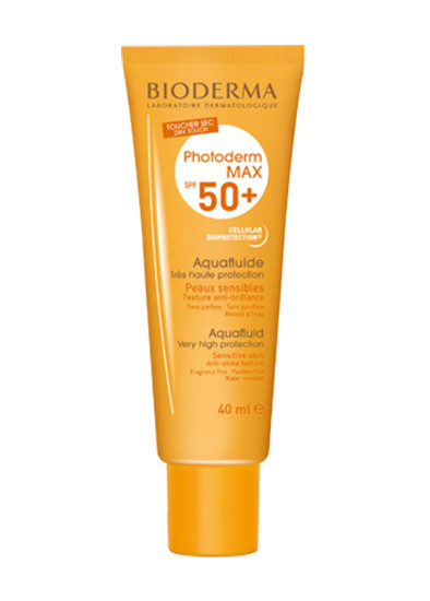 Водостойкий солнцезащитный флюид для чувствительной кожи Photoderm Max Aquafluid SPF 50, Bioderma